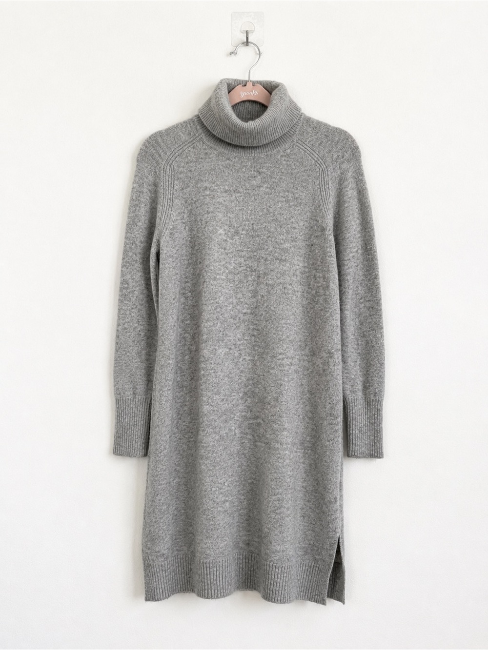 J.Crew Merino Wool Alpaca Turtleneck Sweater Dress Gray Size S Soft Knit Midi